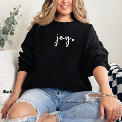 Joy Heart Sweatshirt + Minimalist Cursive Graphic Oversized Pullover