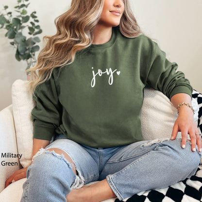 Joy Heart Sweatshirt + Minimalist Cursive Graphic Oversized Pullover