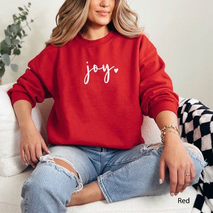 Joy Heart Sweatshirt + Minimalist Cursive Graphic Oversized Pullover