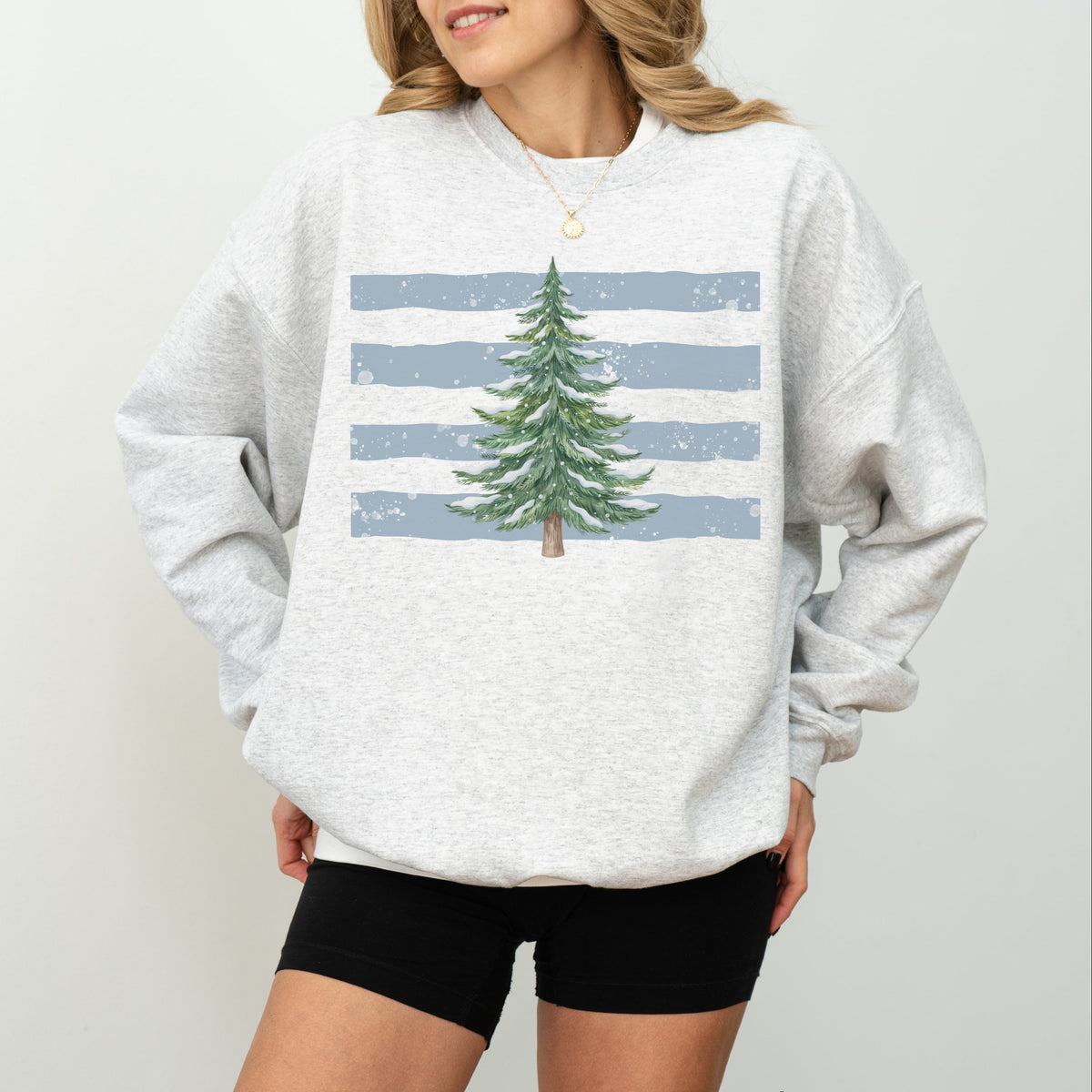 Vintage Christmas Tree Graphic Crewneck Sweatshirt