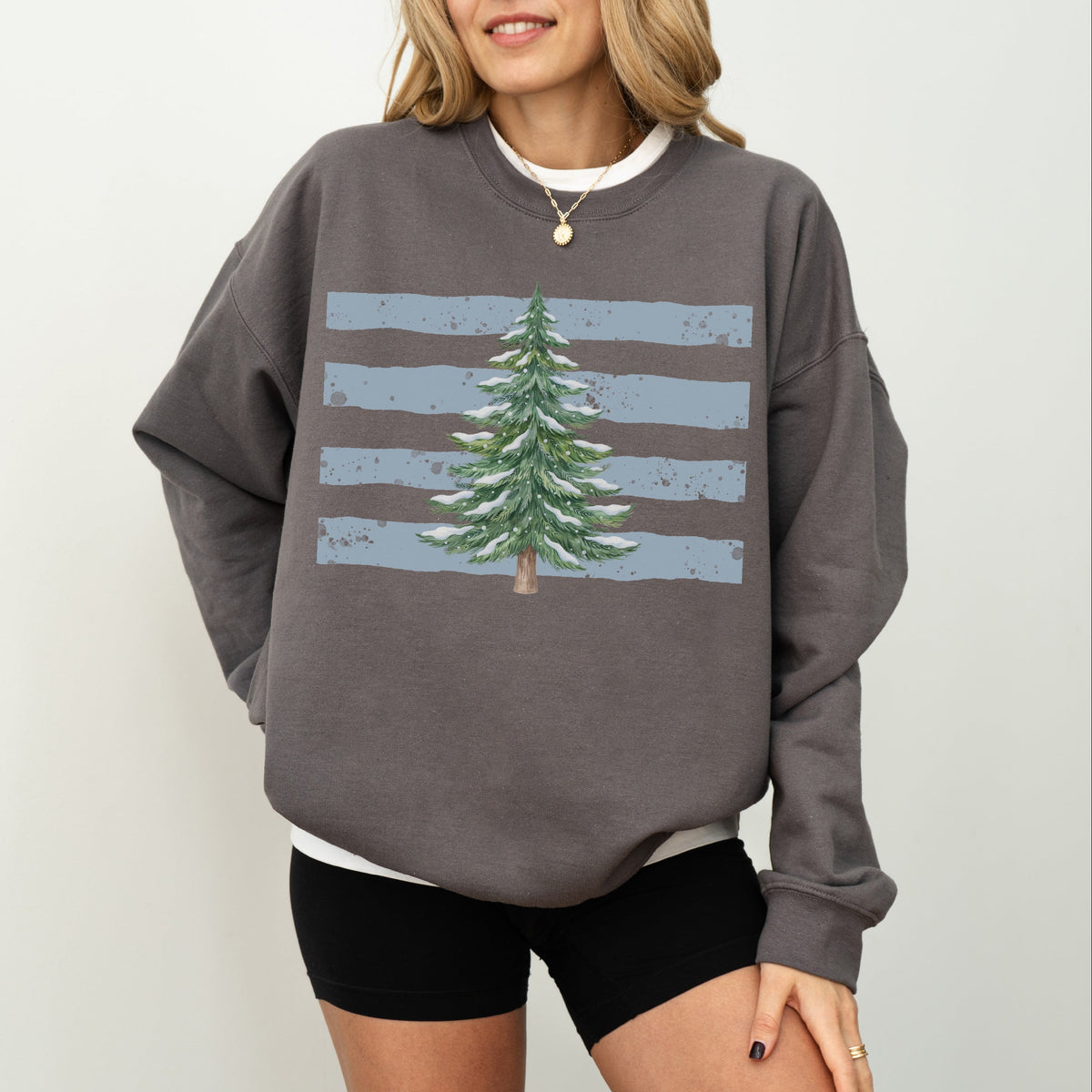 Vintage Christmas Tree Graphic Crewneck Sweatshirt