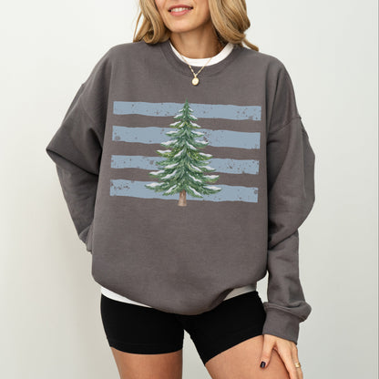 Vintage Christmas Tree Graphic Crewneck Sweatshirt
