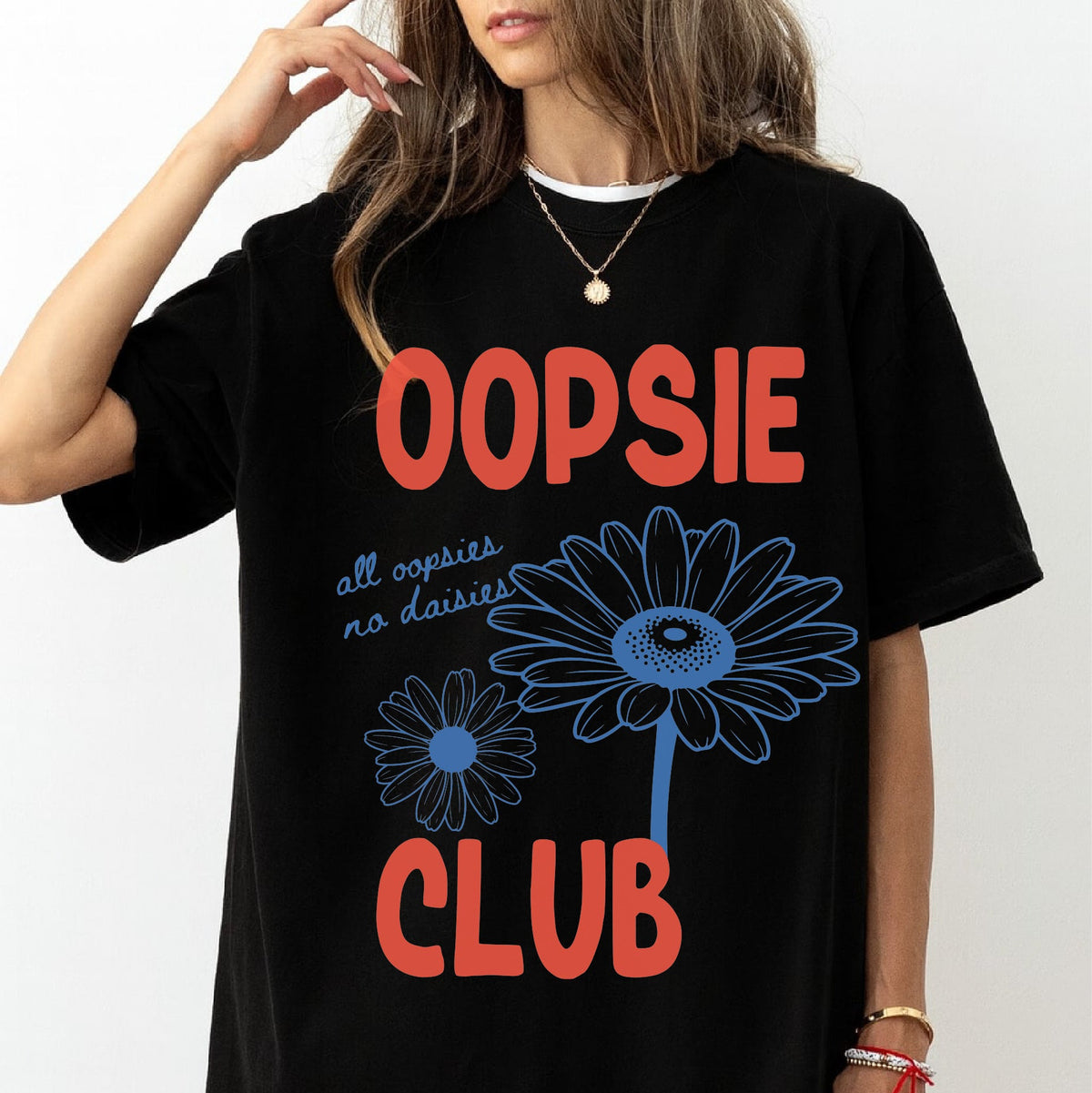 All Oopsie No Daisies Club Retro Floral Graphic T-Shirt