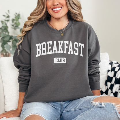 Breakfast club varsity letter graphic sweatshirt on ash grey crewneck